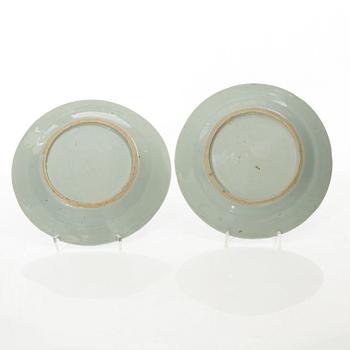 A set of thirteen Chinese blue and white porcelain dishes, Qing dynasty, 19th century.