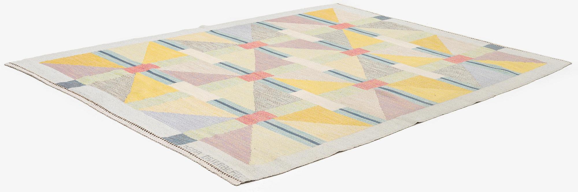 Agda Österberg, a carpet, flat weave and tapestry weave, c. 238 x 172 cm, signed.