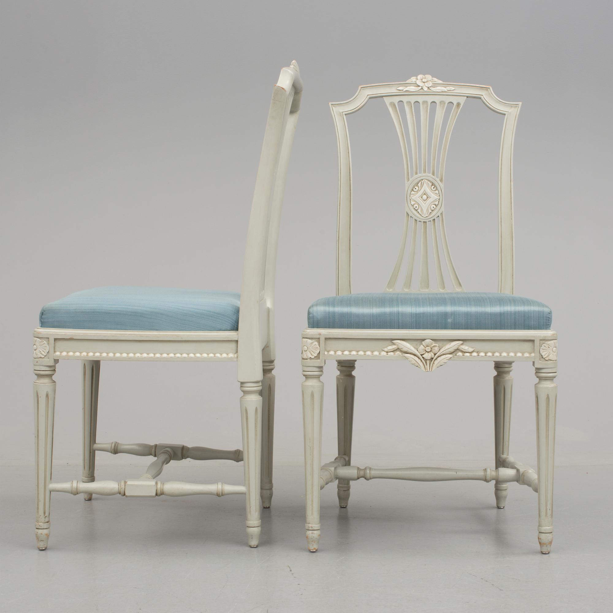 STOLAR, 12 stycken, gustaviansk stil, 1900-tal.