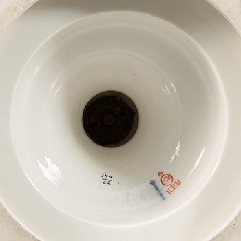 A large Berlin vase with cover, 19th Century.