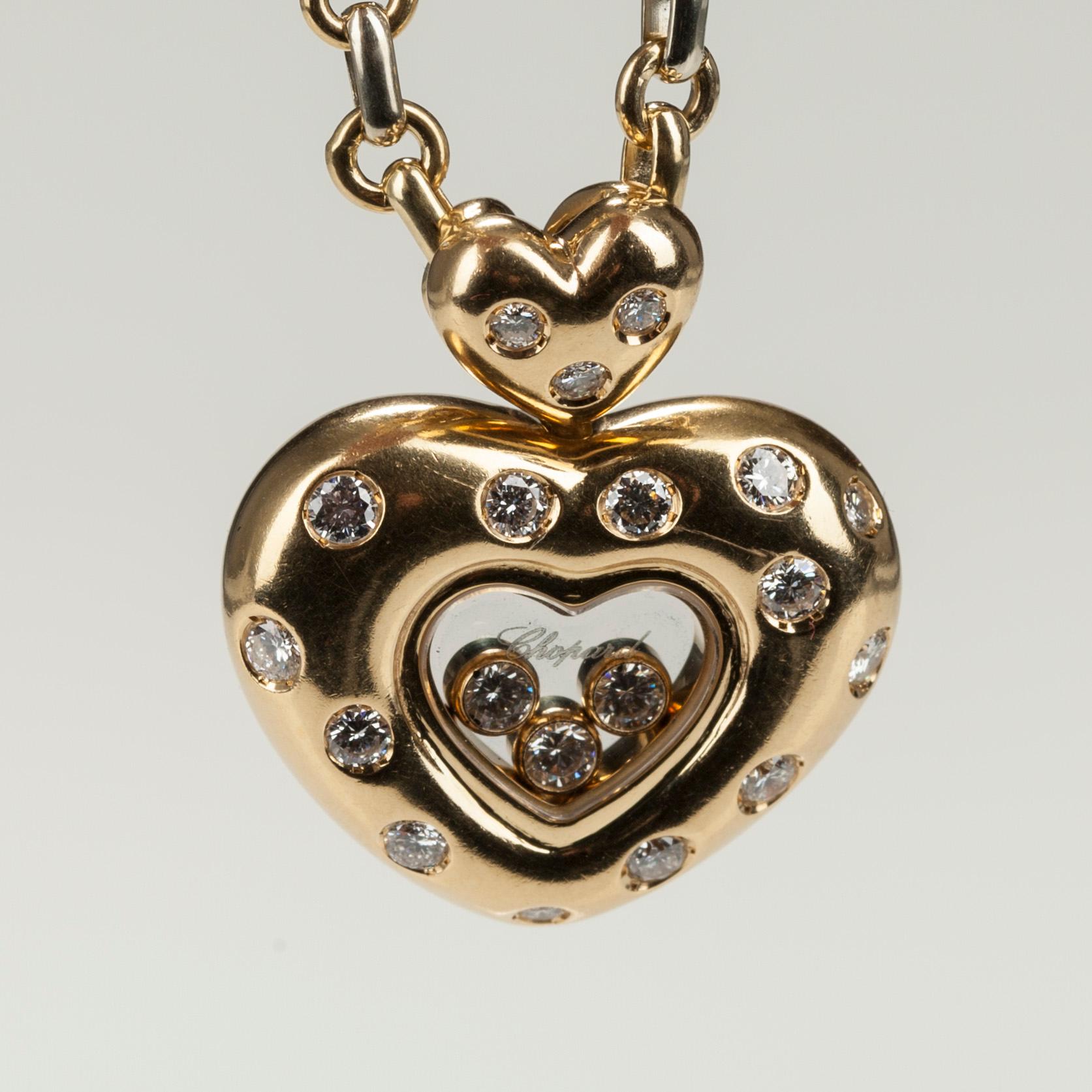 HALSSMYCKE, Chopard "Happy Diamonds", 18K tvåfärgsguld, diamanter tot. ca 0,65 ct. Vikt. 22,7 g. Original etui.