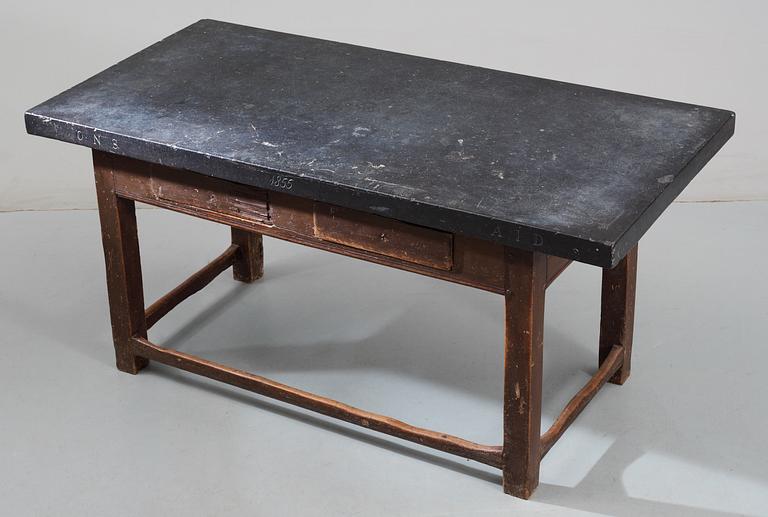 A Swedish 19th century stone top table.