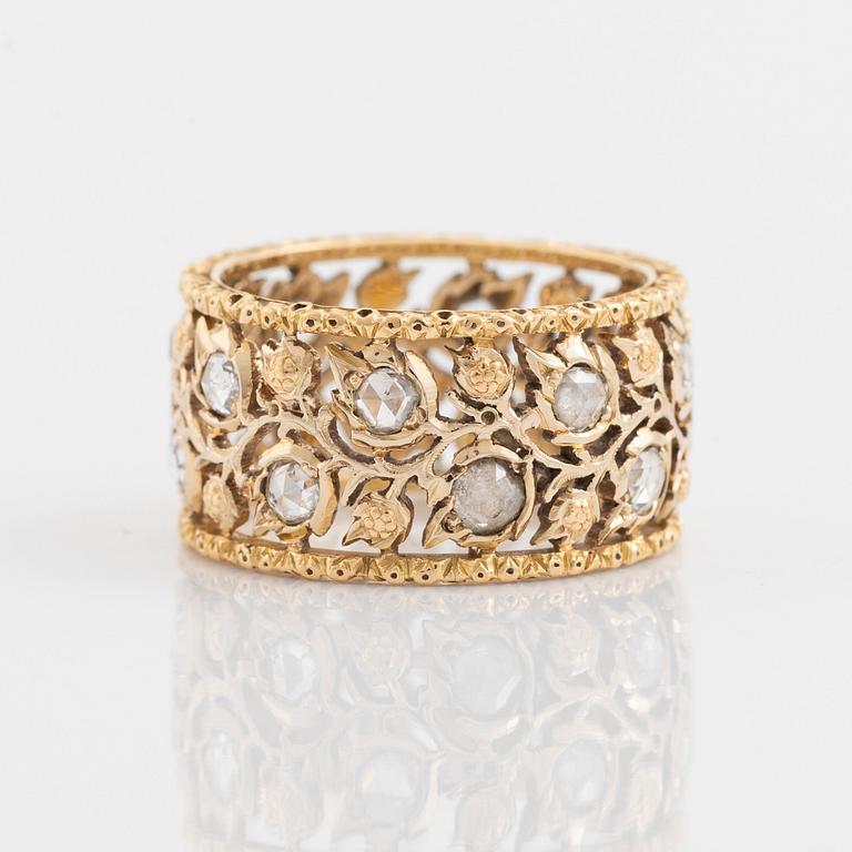 Buccellati ring 18K guld med rosenslipade diamanter.