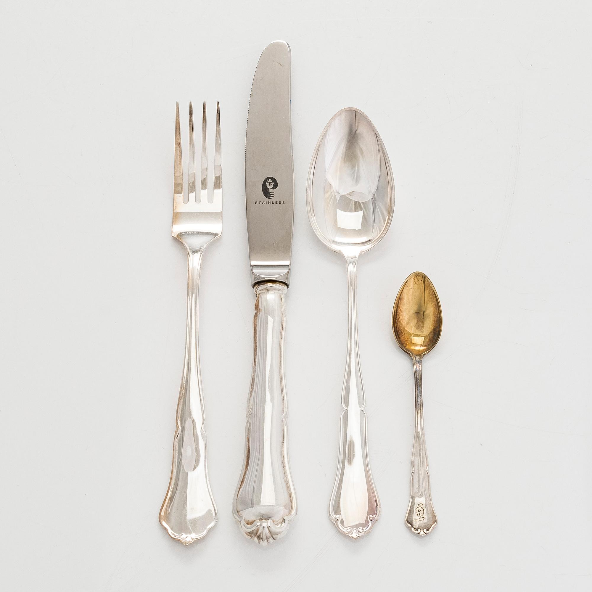 Aterinsarja, 48 osaa "Chippendale", hopeaa, Turku ja Hämeenlinna 1962-1991.