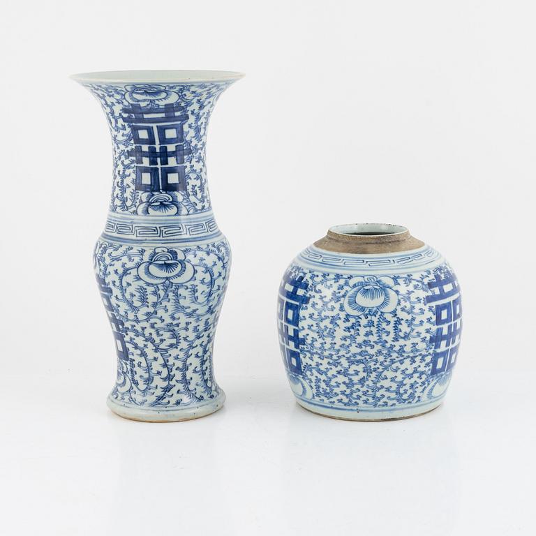 A vase and a jar, China, early 20th Century.