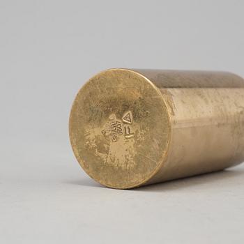 a brass vase by Pierre Forsell for Skultuna.