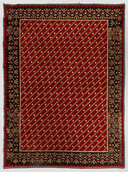 A Finnish folkart long pile ryijy-rug carpet, latter half of 19th century.  Circa 190 x 140 cm.