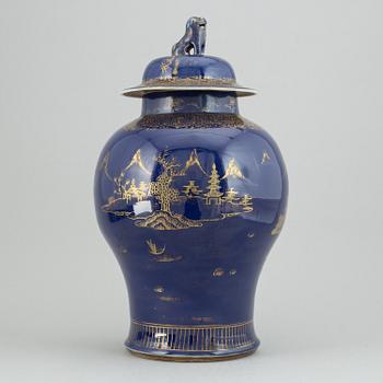 A powder blue jar with cover, Qing dynasty, Qianlong (1736-95).