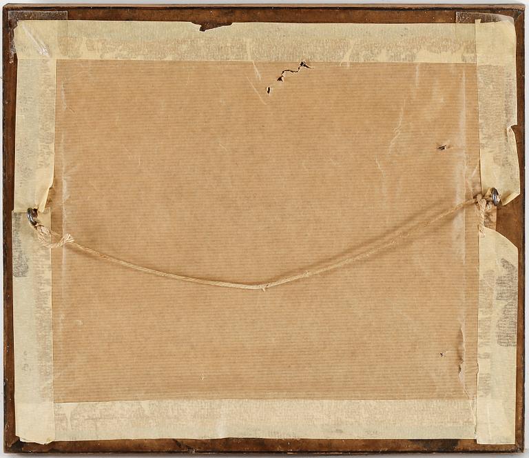 OKÄND KONSTNÄR, olja på pannå, 1700/1800-tal.