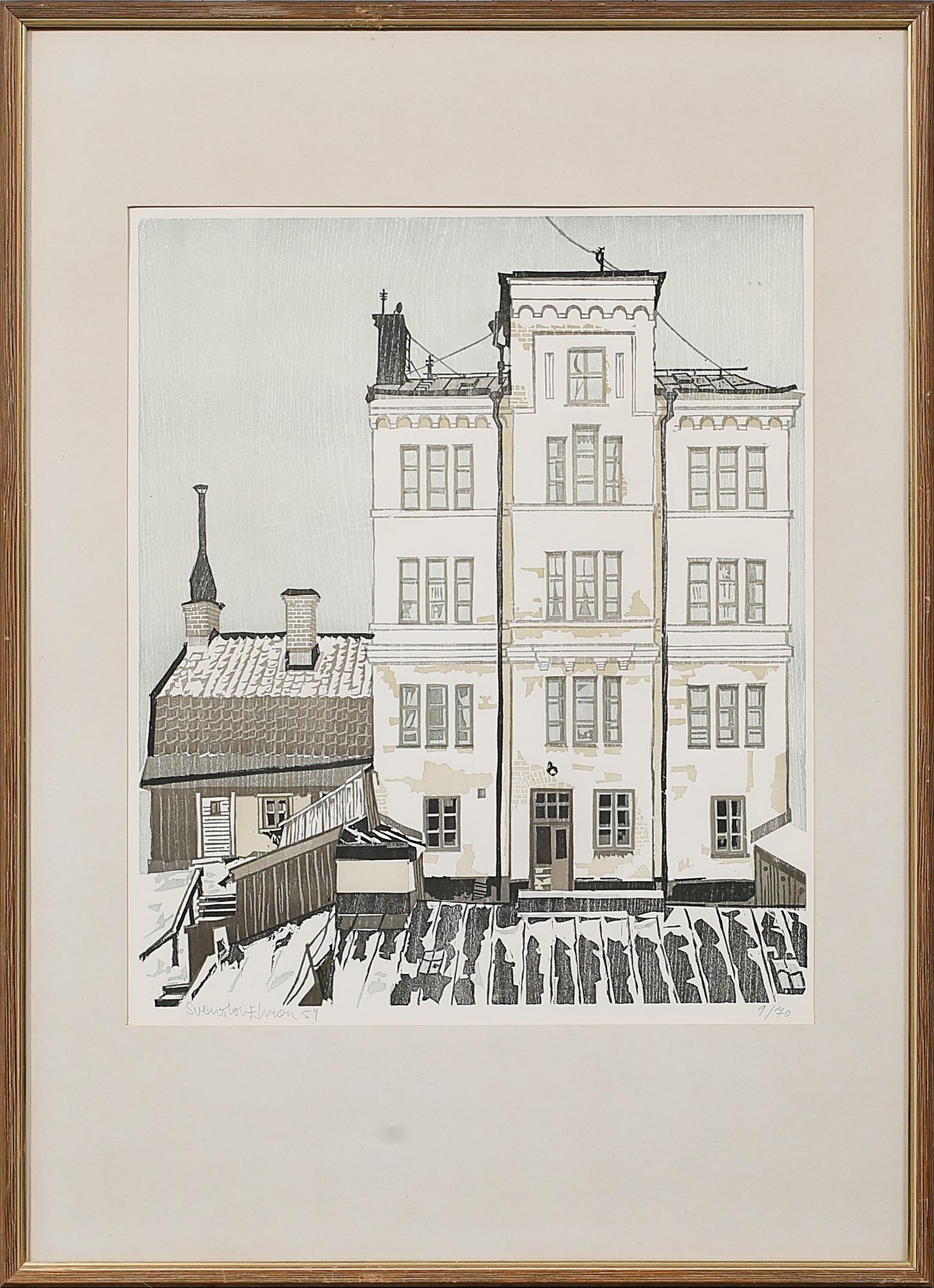SVENOLOV EHRÉN, 5 st, träsnitt, signerade och numrerade 9/70.