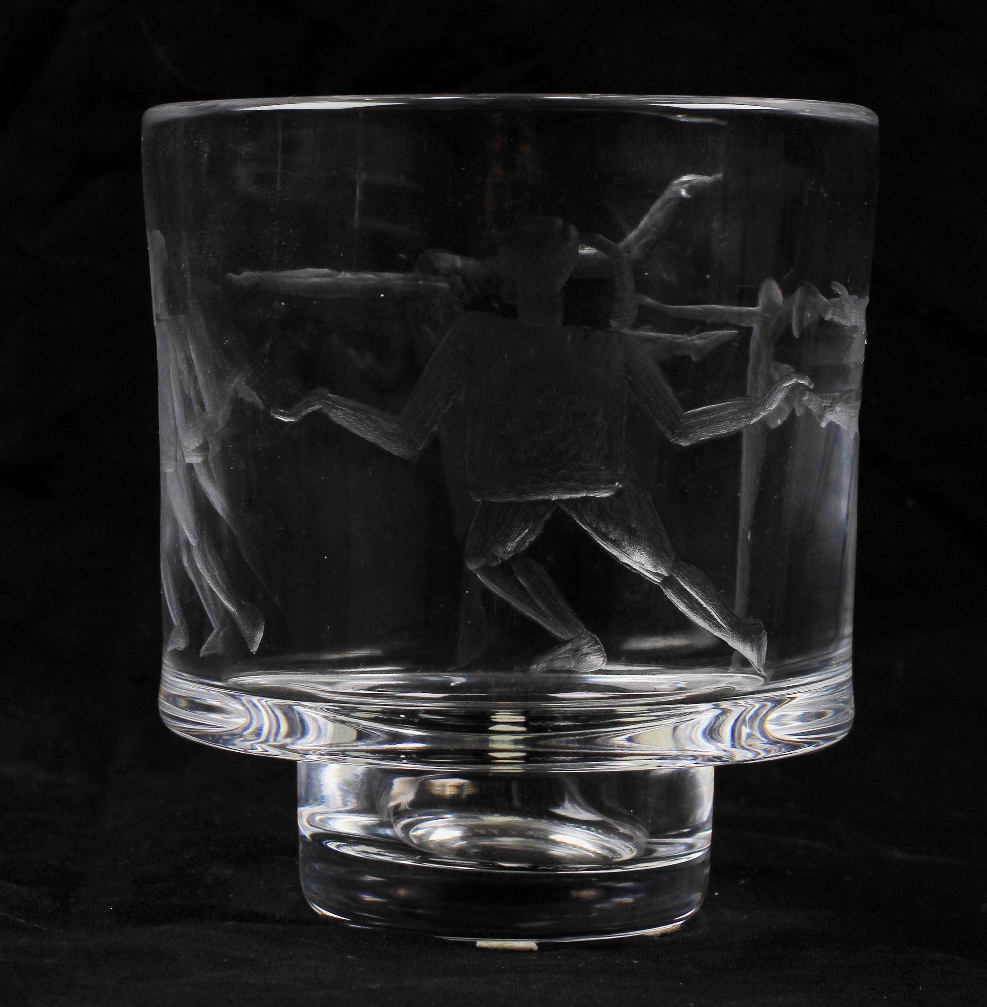 SKÅL, glas, Erik Höglund, Boda, sign o numr. Dat 1997.