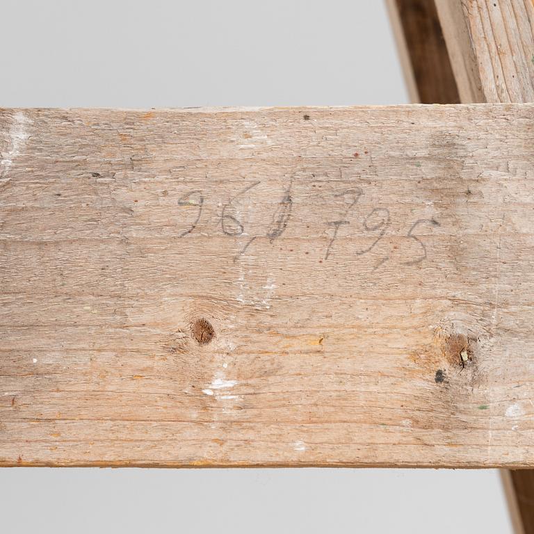 Richard Johansson, object/installation in a wooden cupboard, drawing, painting and mixed media, signed.