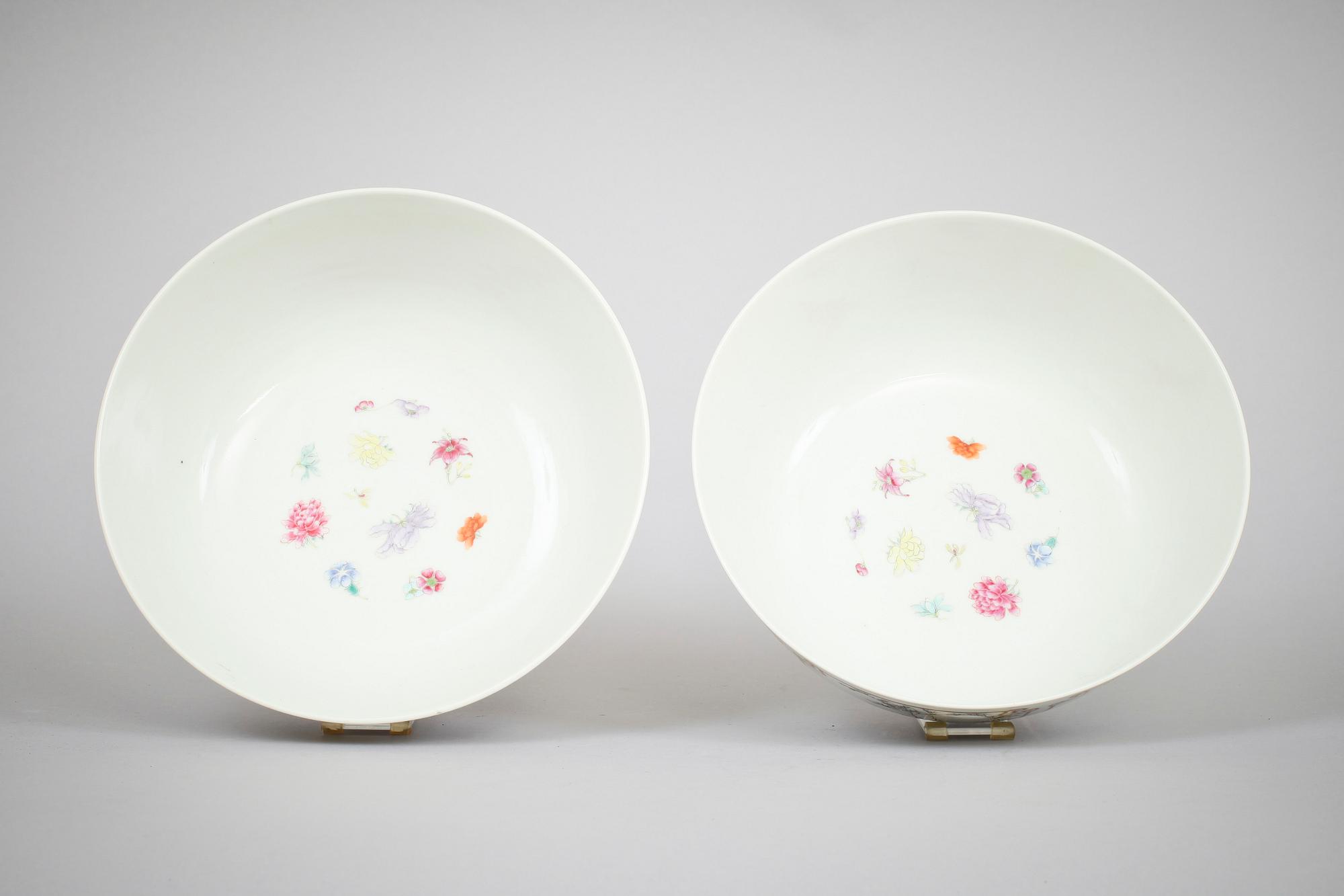 A pair of famille rose bowls, Republic.