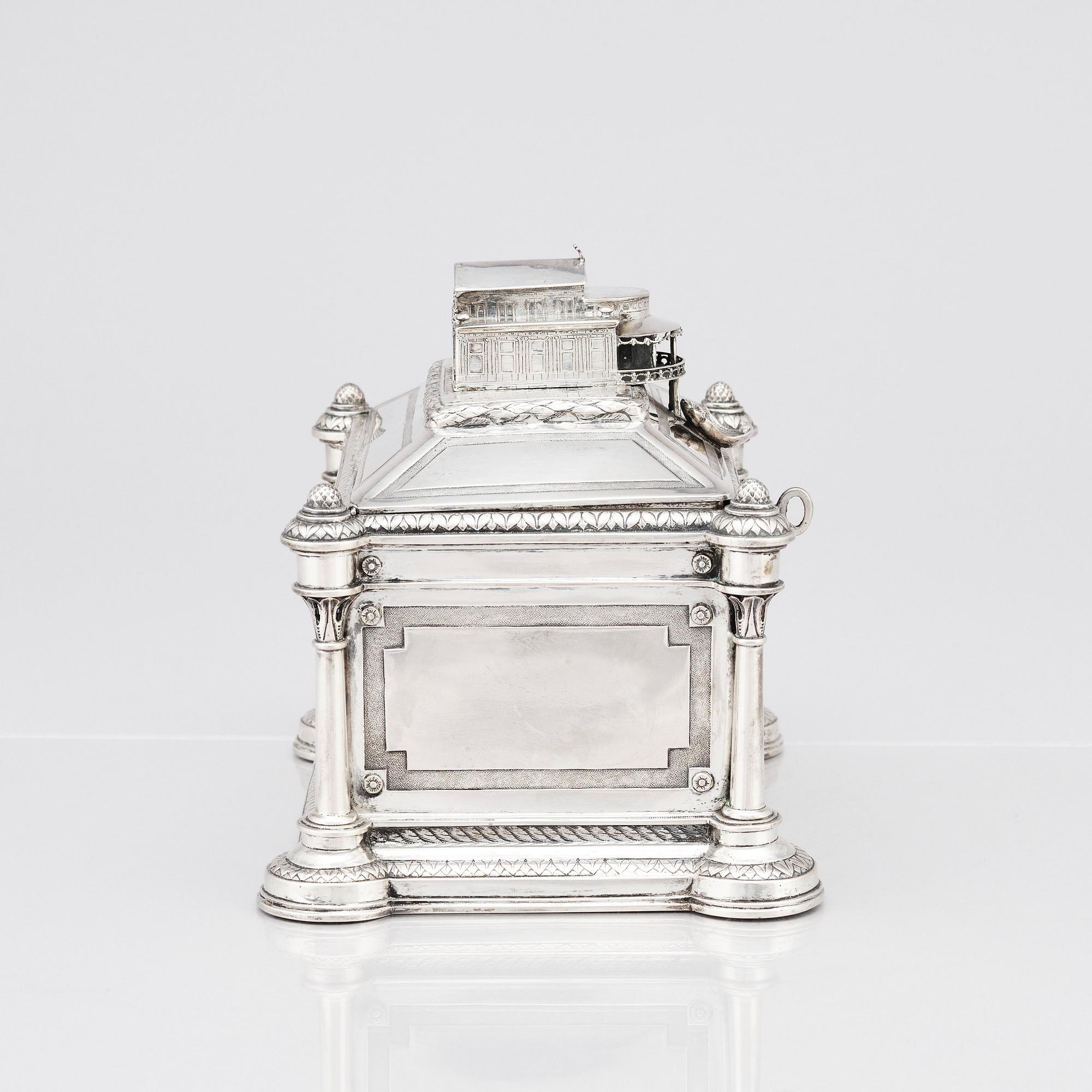 Brahmfeld & Gutruf, smyckeskrin, silver, mitten 1800-talet, Hamburg.
