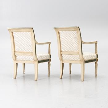 Karmstolar, ett par, directoire, Frankrike, sent 1700-tal.