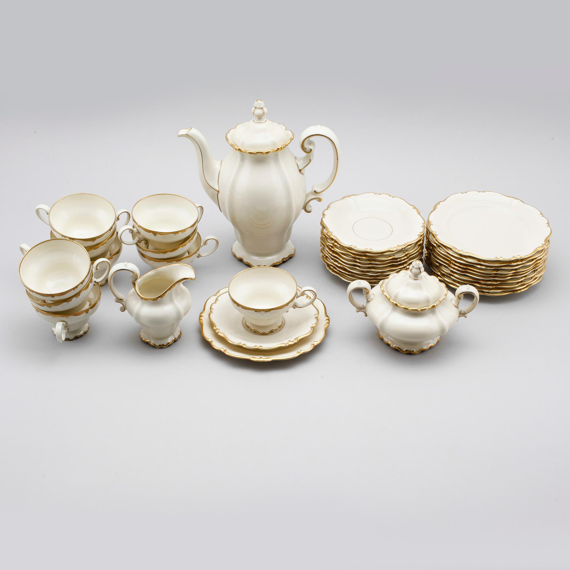 KAFFESERVIS, 24 delar, porslin, "Pompadour", Rosenthal.