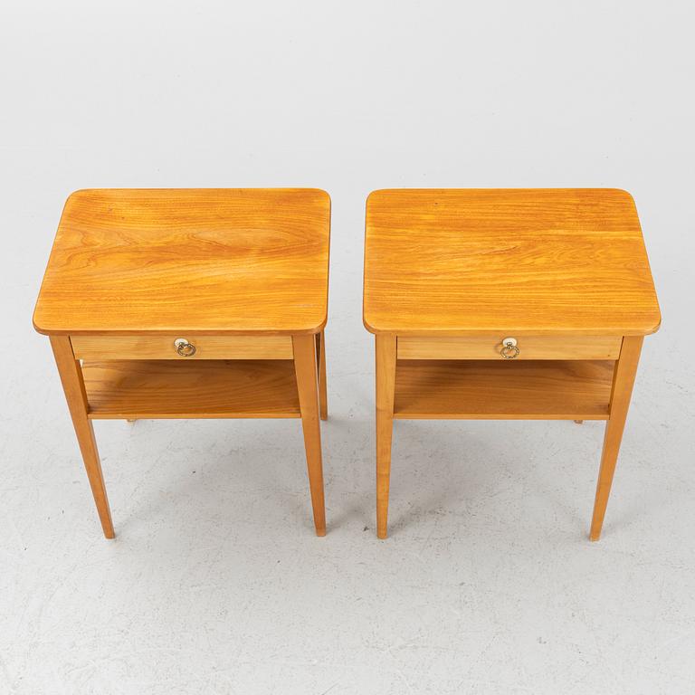 A pair of bedside tables, mid 20th century.