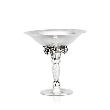 252. Georg Jensen, a sterling bowl on a stem, with grapes, Copenhagen 1945-77, design nr 263 A.