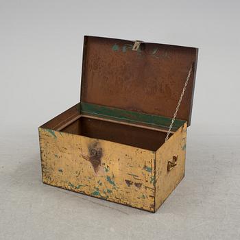 An early 20th century sheat metal chest.