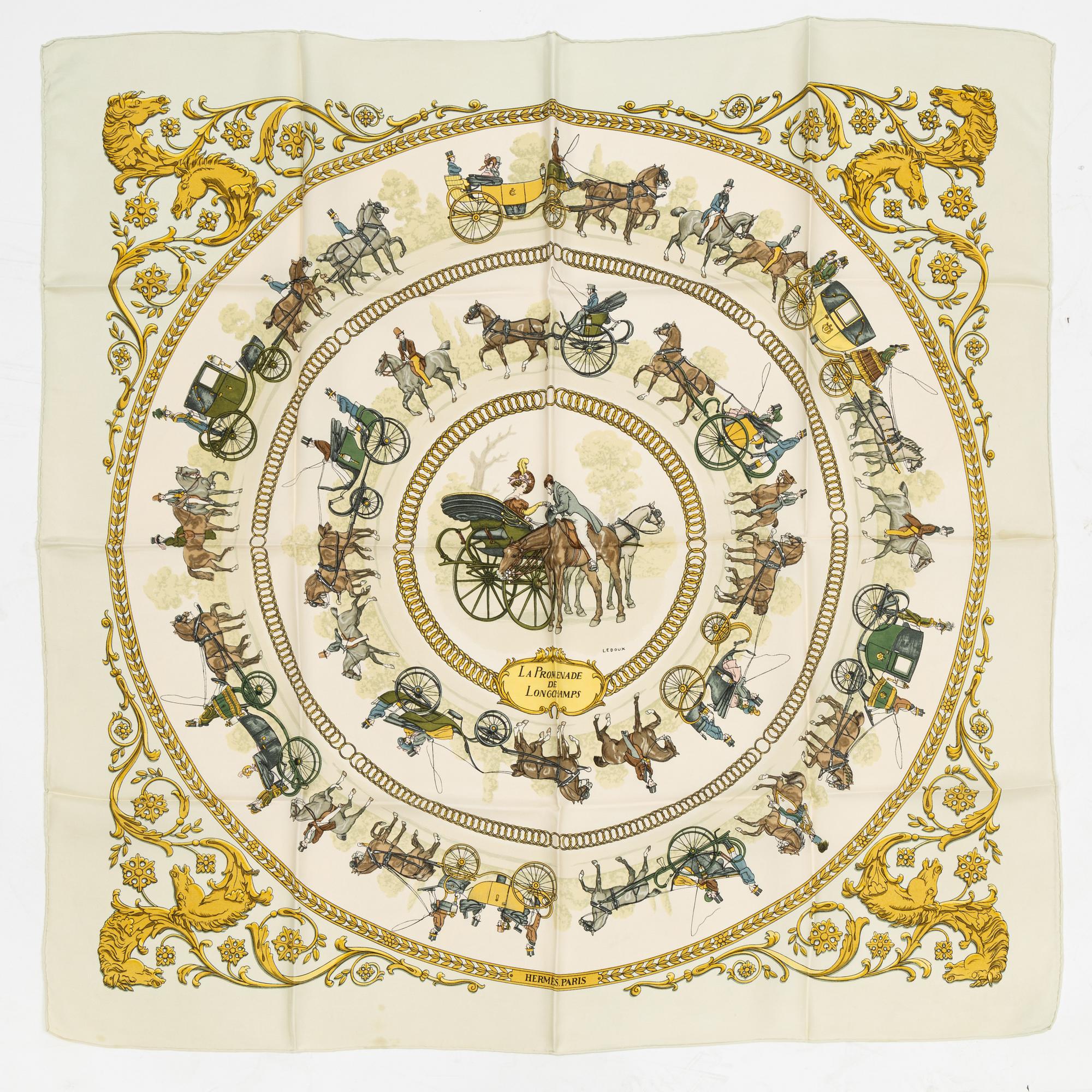 Hermès, scarf, "La Promenade de Longchamps".