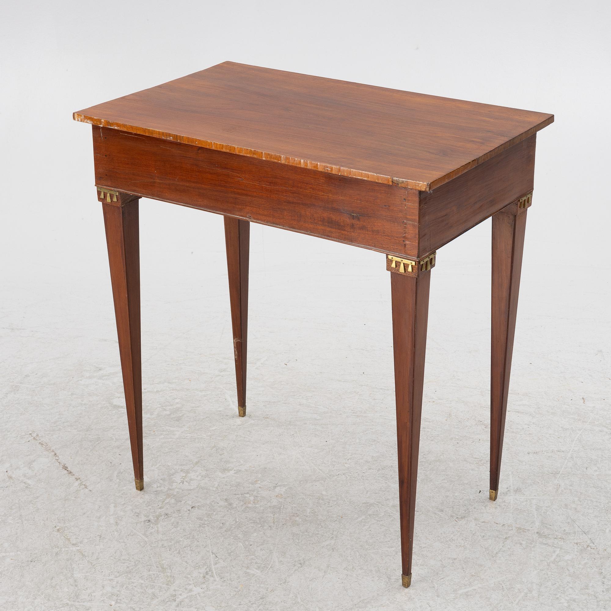 A gustavian style sewing table, 19th Century.
