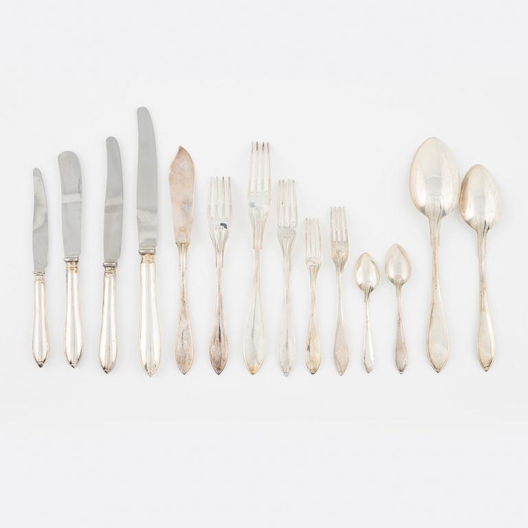 An 149-piece silver cutlery, model 'Svensk spets', including CG Hallberg, Stockholm, 1935.