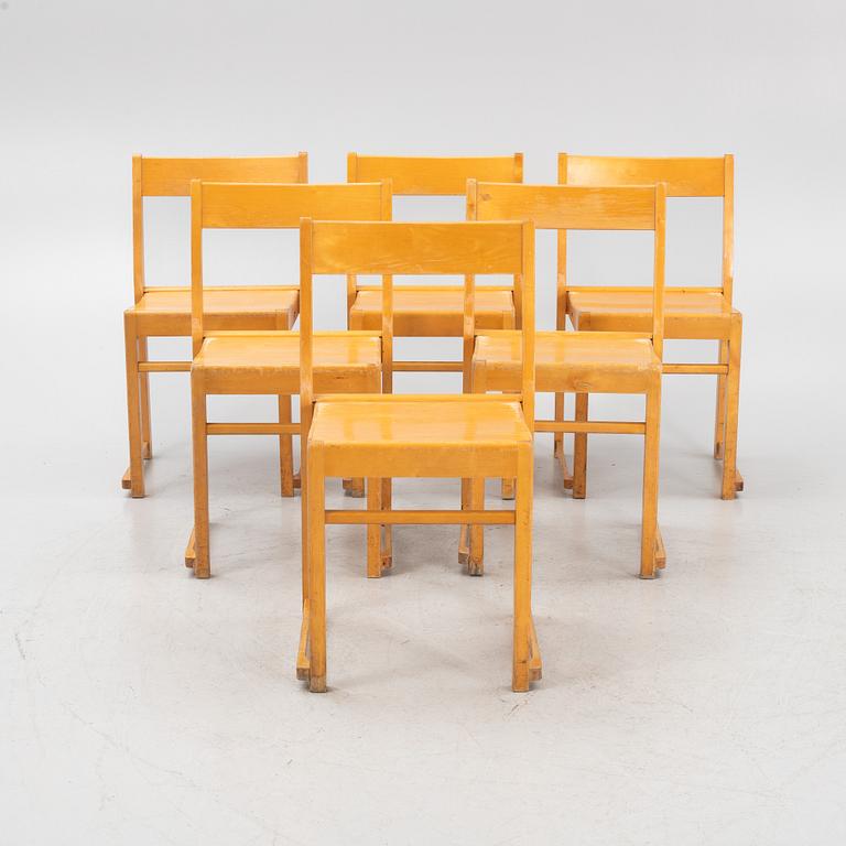 Sven Markelius, a set of six chairs, mid 20th Century.