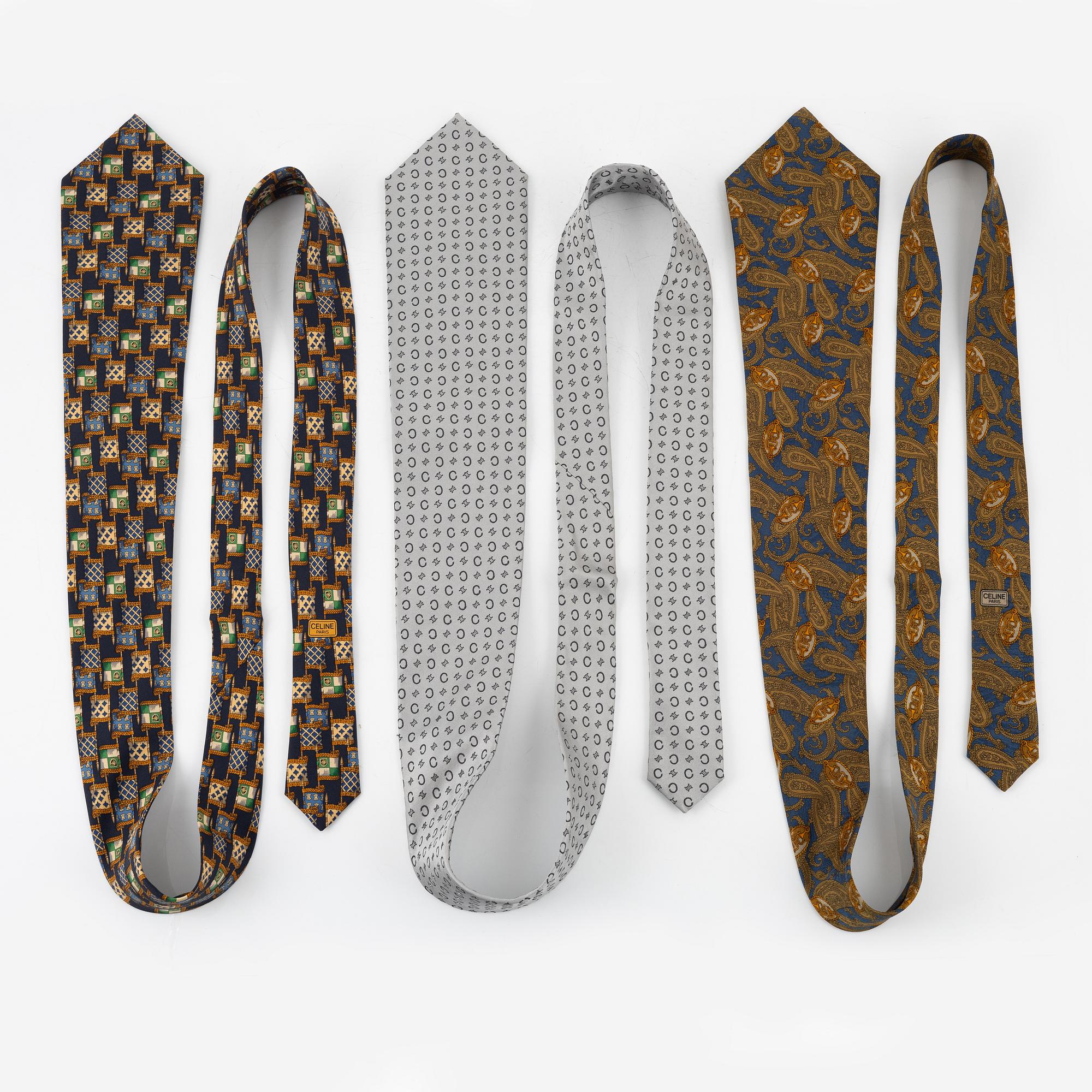 Céline,  silk ties, 5 pcs.