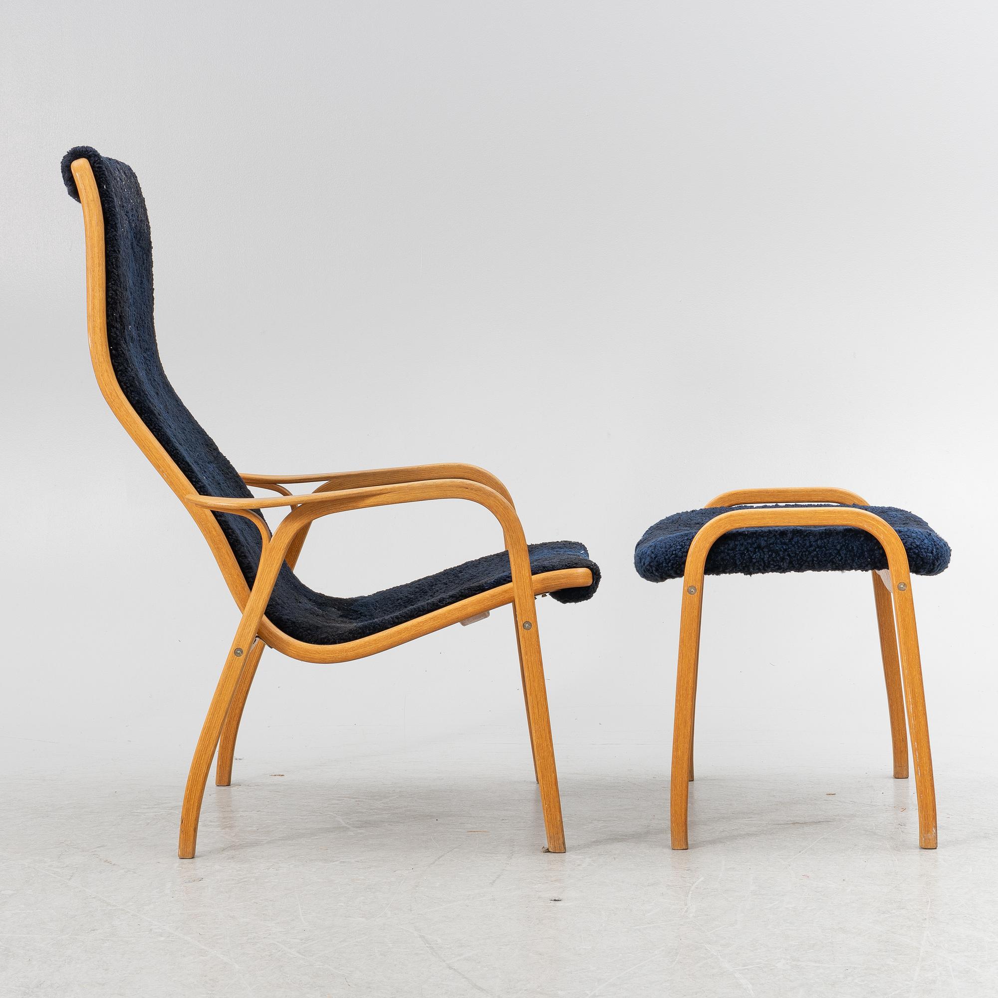Yngve Ekström, a 'Lamino' armchair with ottoman, Swedese.