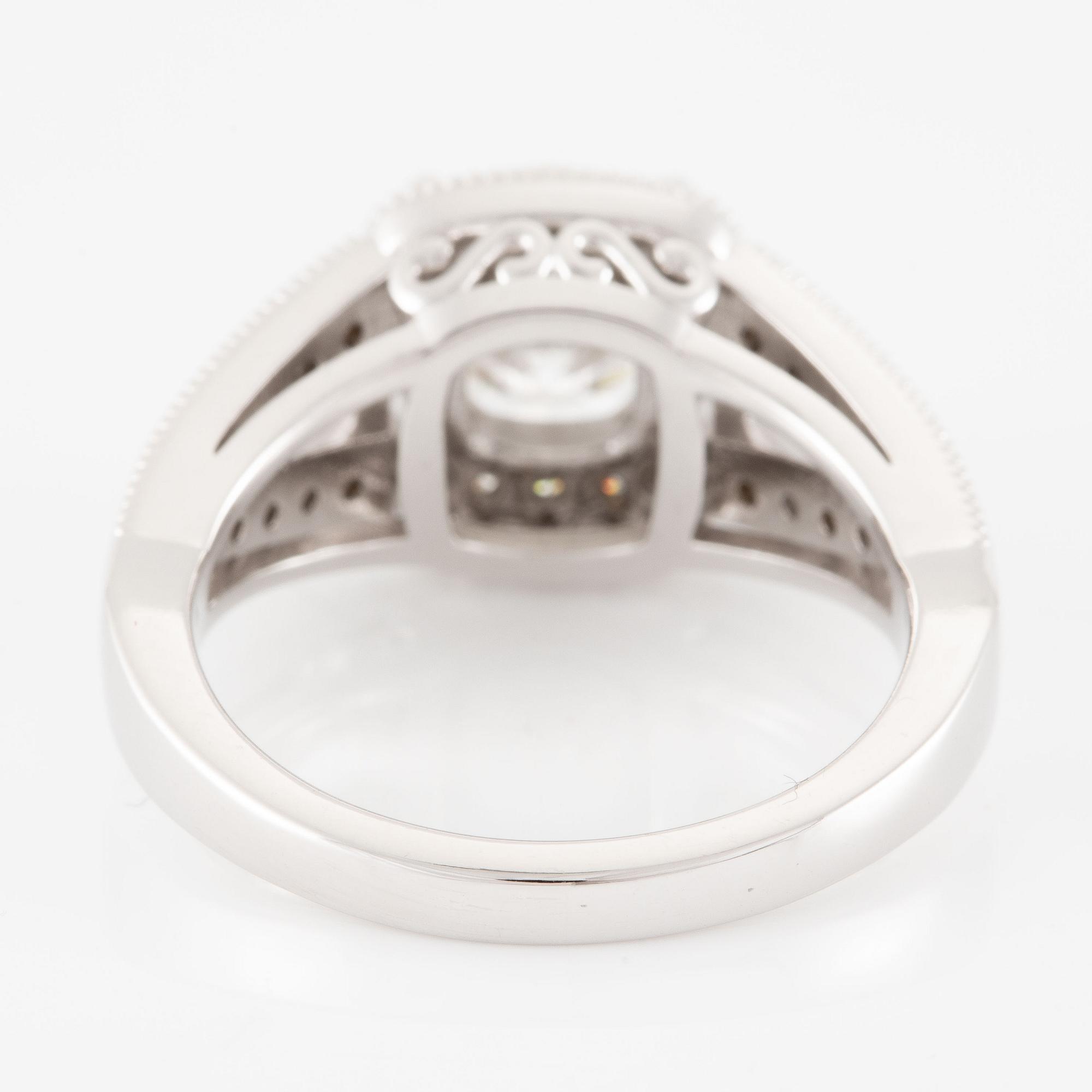 Ring, 18K vitguld med briljantslipad diamant 1.96 ct. Medföljande IGI report.