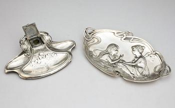 FAT OCH BLÄCKSTÄLL, nysilver, jugend, Württembergische Metallwaren Fabrik (WMF), 1900-talets början.