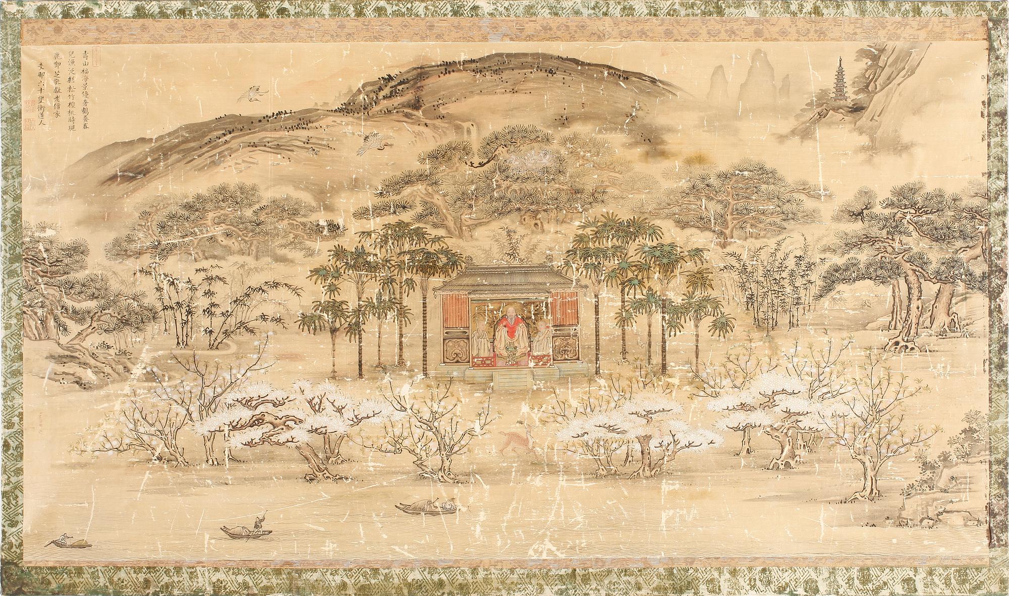 SIDENMÅLNING, omkring år 1900, möjligen Korea.