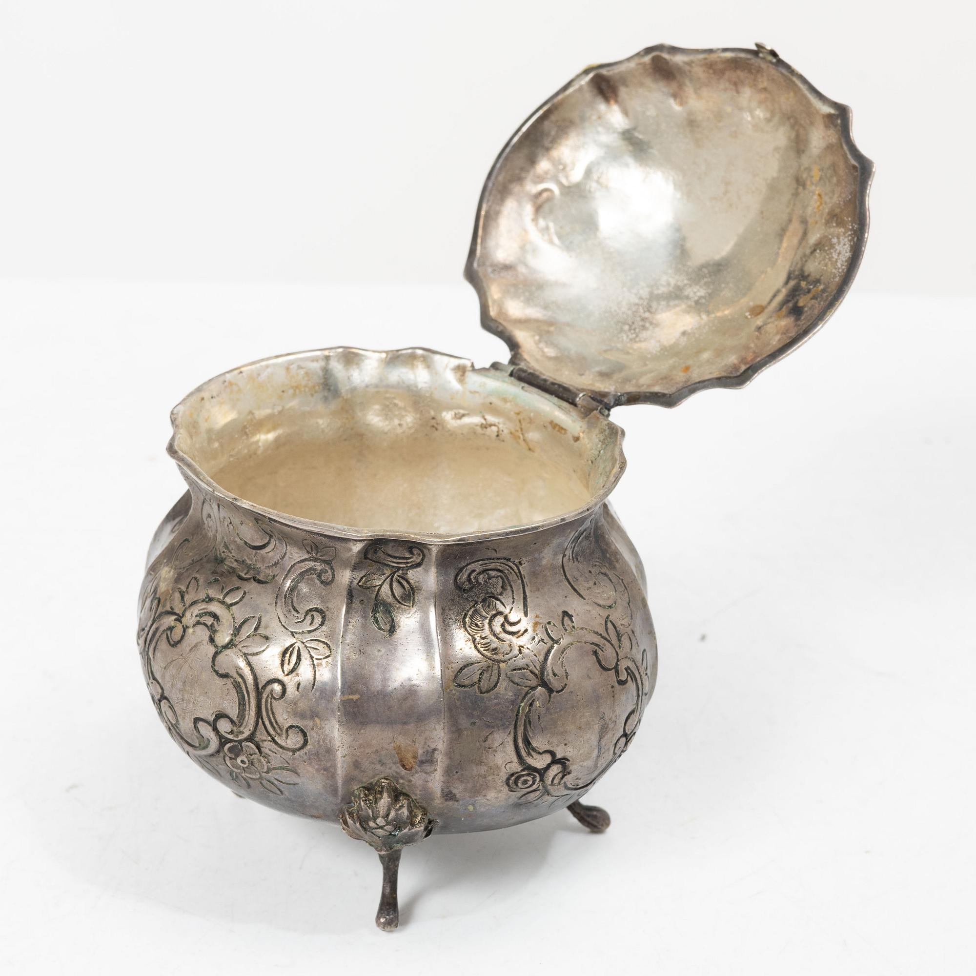 Sven Carlsson, Sugar box, silver, Rococo style, 1972.
