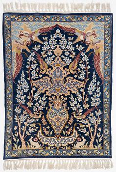 Matta, Isfahan, figural, ca 90 x 65 cm.