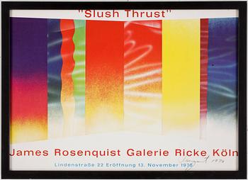 James Rosenquist · JAMES ROSENQUIST, utställningsaffisch, "Slush Thrust", signerad och daterad 1970.