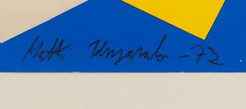 MATTI KUJASALO, serigrafia, signeerattu, päivätty -72 ja numeroitu 50 kpl.