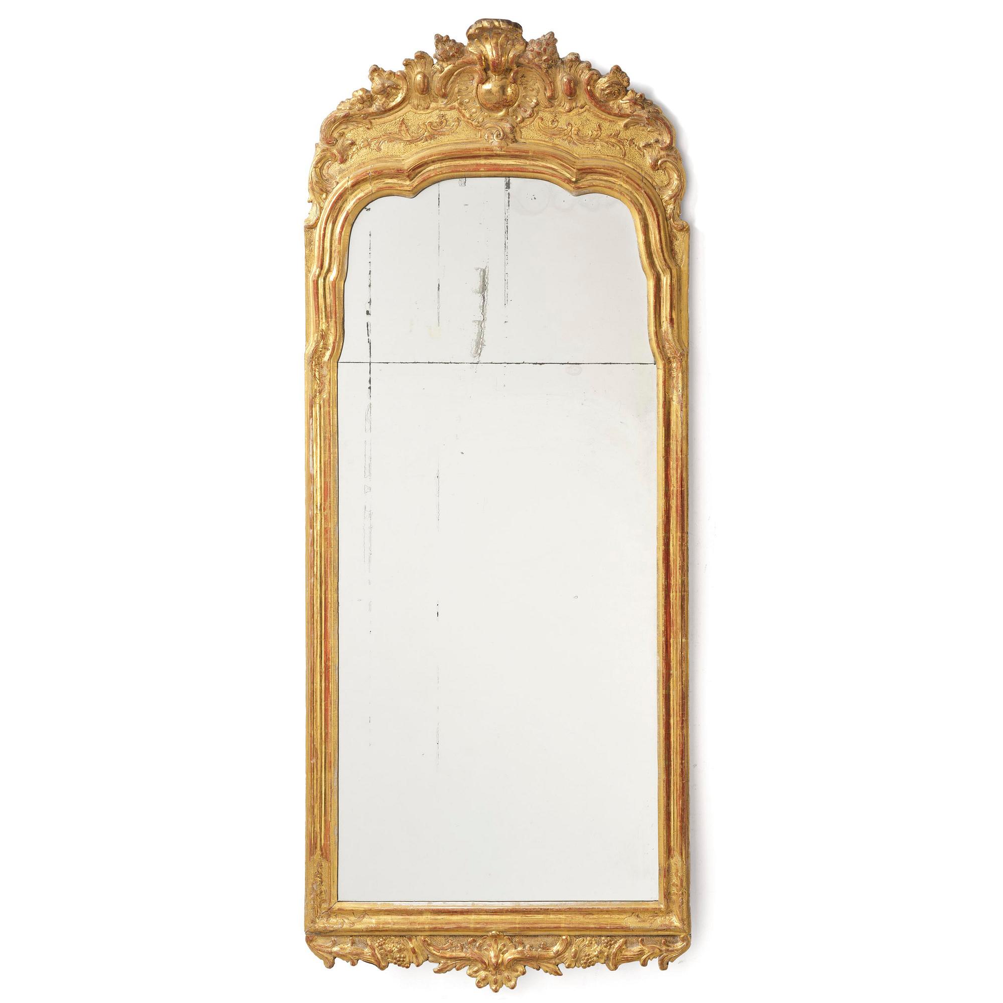 A rocococ giltwood mirror, Stockholm, later part 18th century,