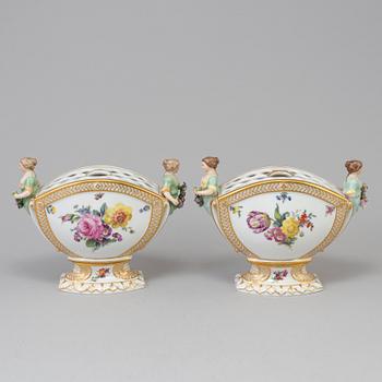 A pair 20th century porcelain of vases, Royal Copenhagen.