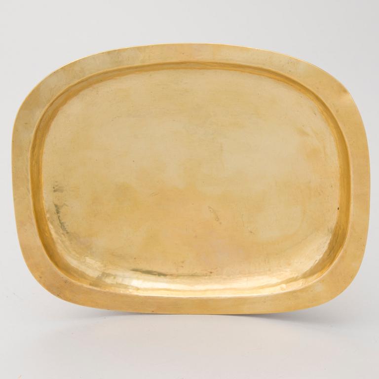 A brass dish stamped Gardberg 1950.