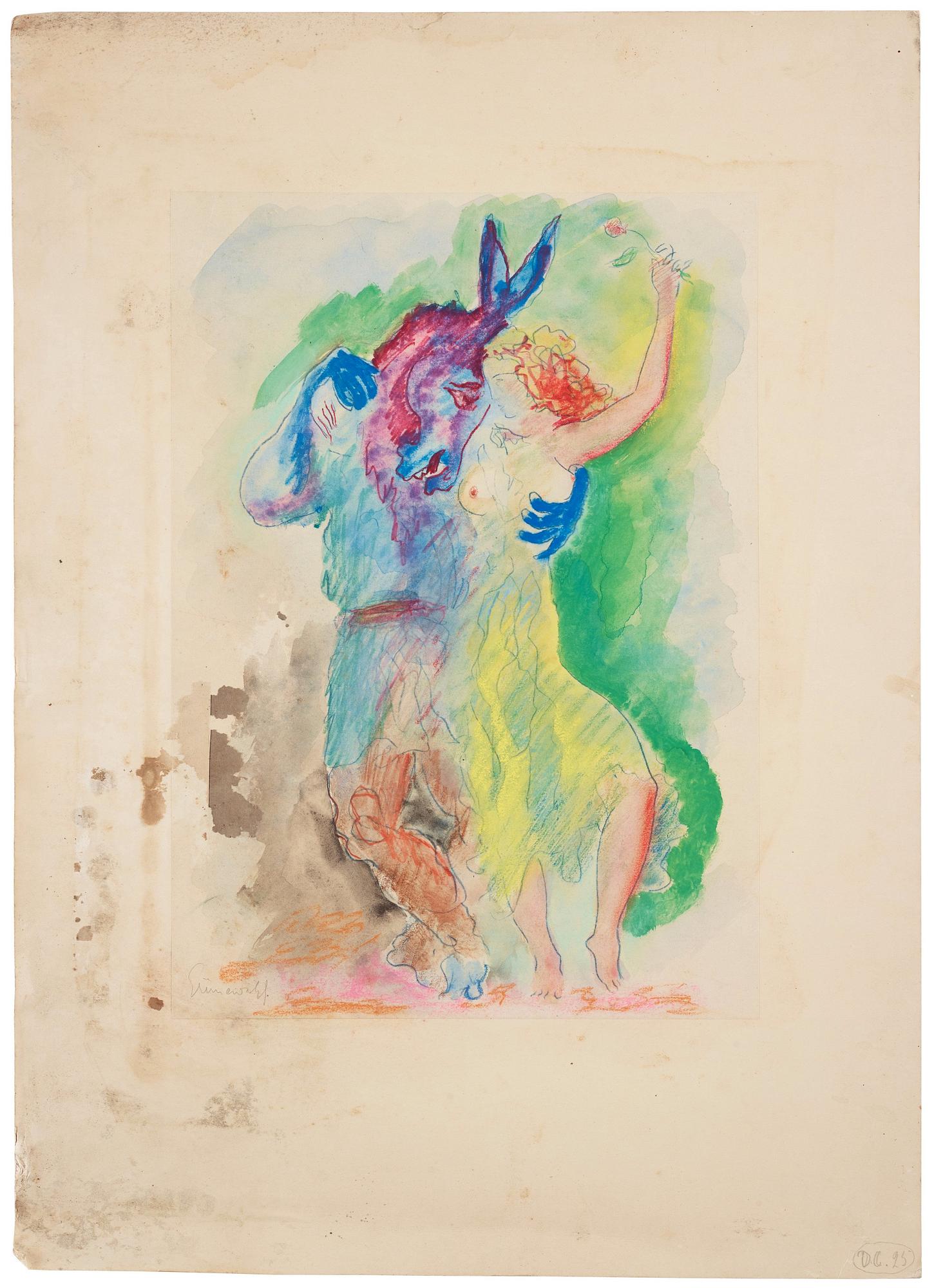 Isaac Grünewald, Titania and Bottom with doney head from A Midsummer Night's Dream.