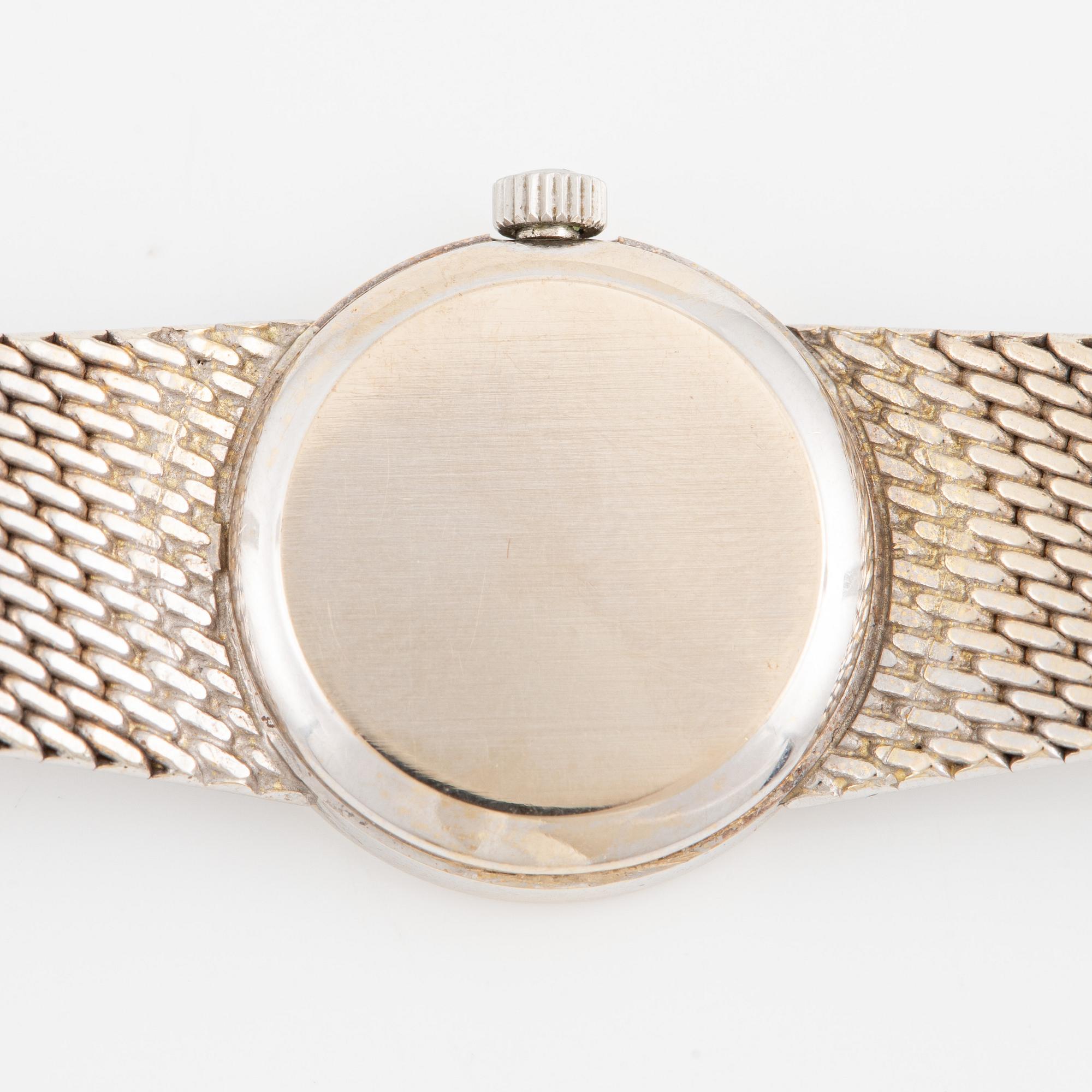 Omega, wristwatch, 18K white gold, 20 mm.