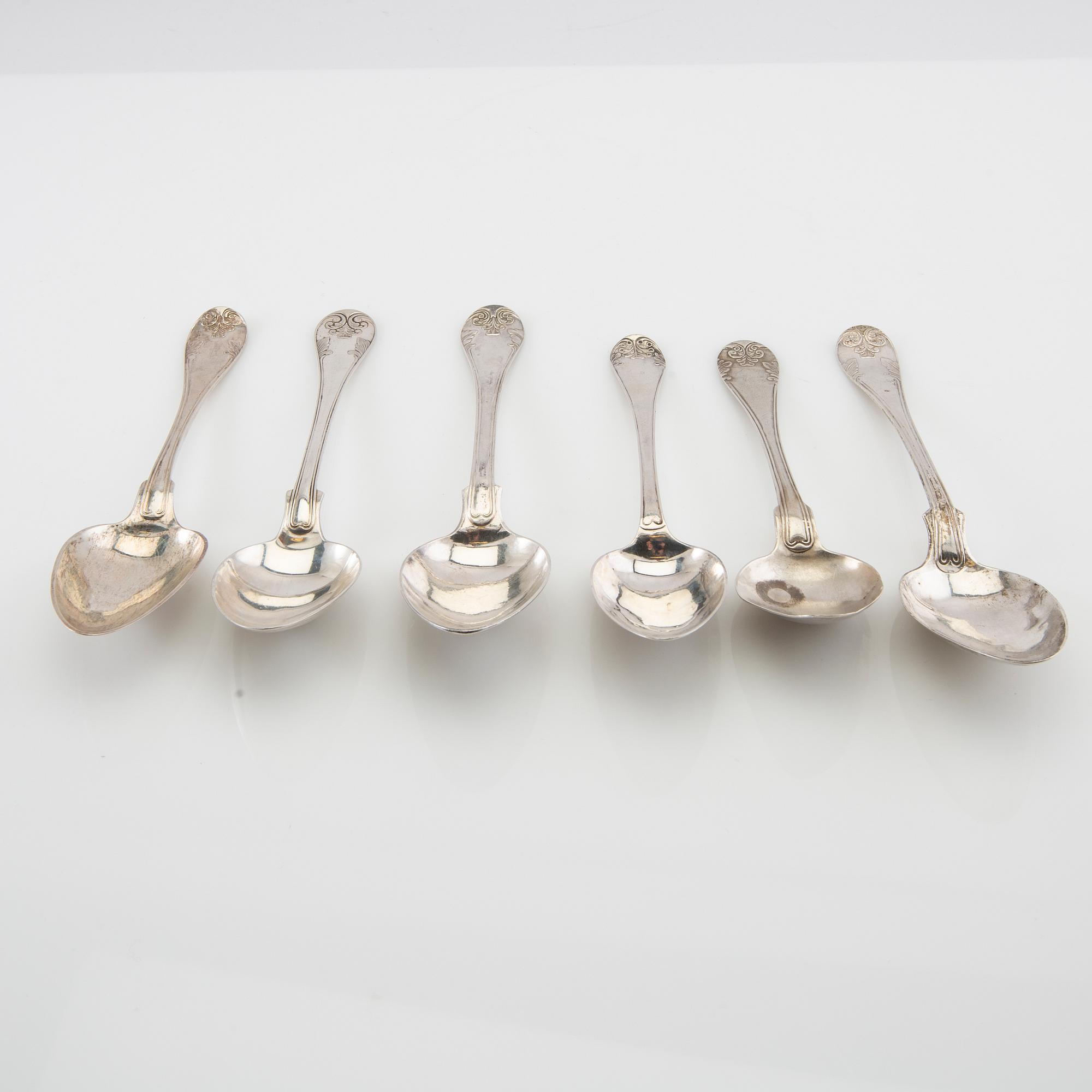 Skedar silver 19 st "Gammalfransk" Sverige 1842-1916.