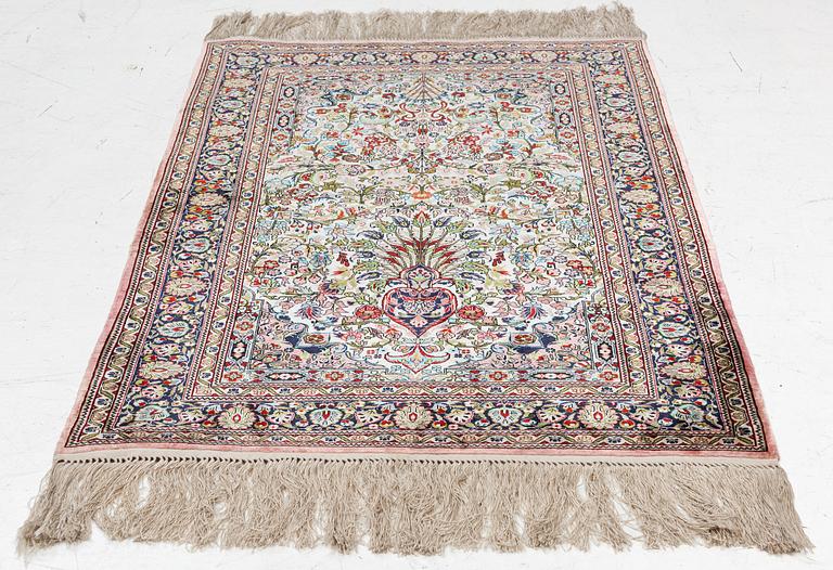 Rug, Hereke design, silk, 122 x 79 cm.