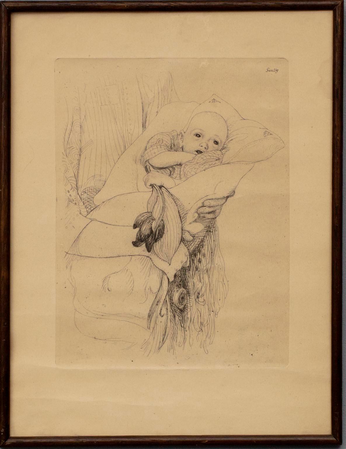 CARL LARSSON, etsning.