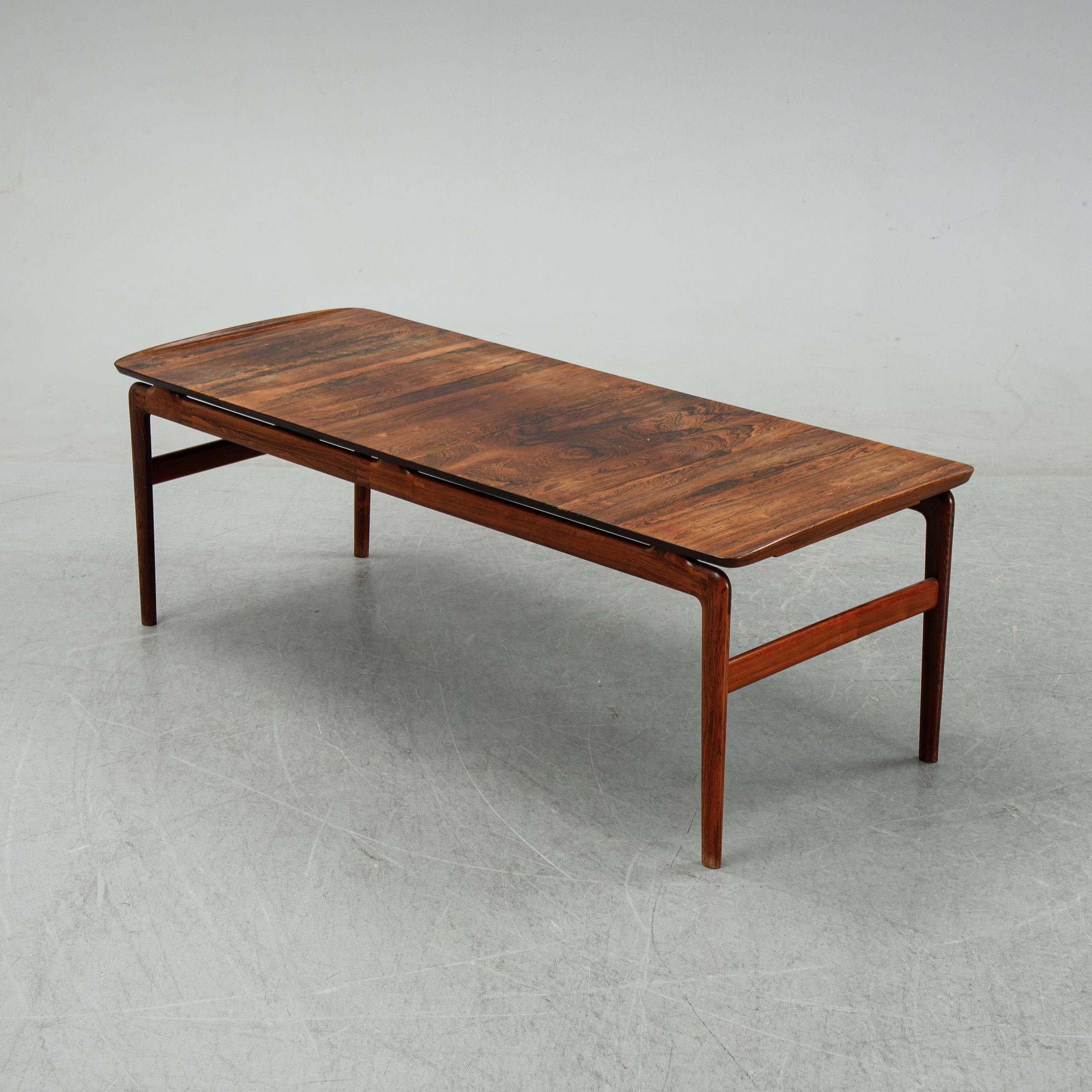 A rosewood coffee table by Peter Hvidt & Orla Molgaard Nielsen, France & son, Denmark, 1960's.