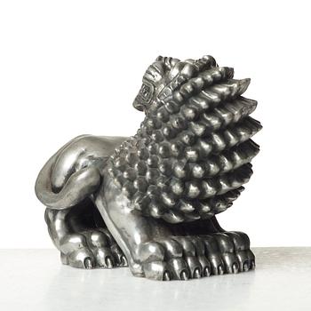 Anna Petrus, a pewter sculpture of a lion, Svenskt Tenn, Stockholm 1960.