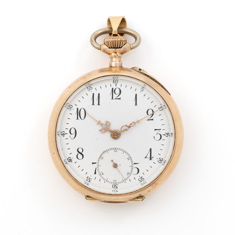Pocket watch, 14K gold, 34 mm.