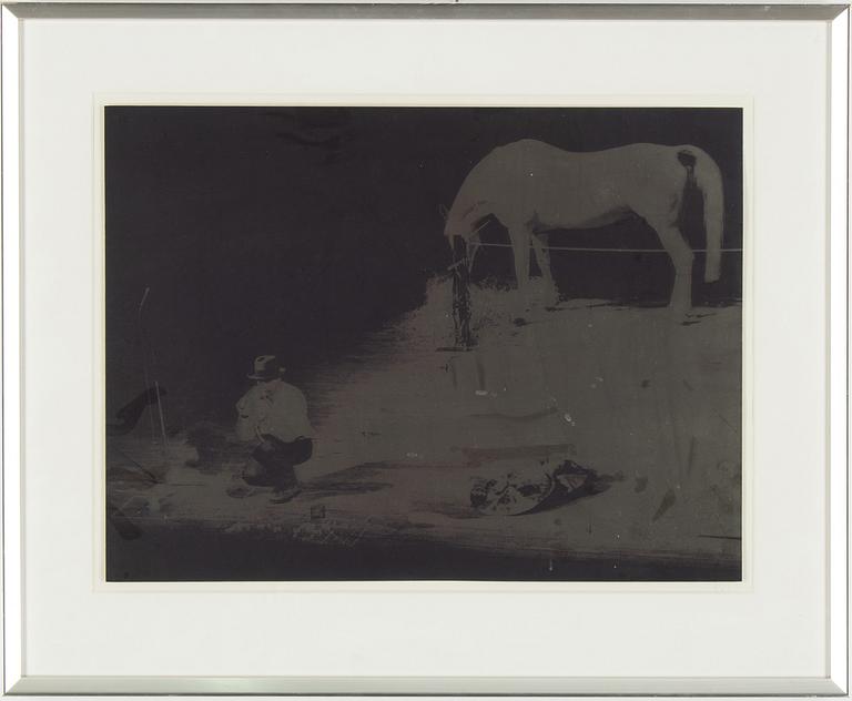 Joseph Beuys, screenprint på PVC spegelfolie, otydligt signerad.