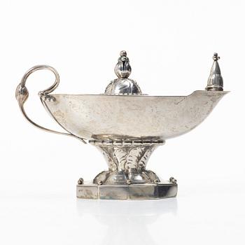 Jeweller Oscar Sjögren Ab, burner/oil lamp, silver, Gothenburg 1924.