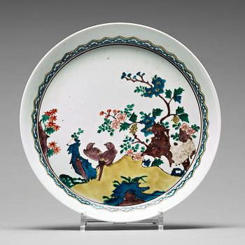 754. A Japanese 'Kutani' tray, 19th Century.